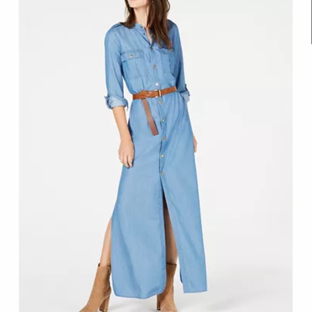 Michael Kors Denim Maxi Shirtdress NWT Small